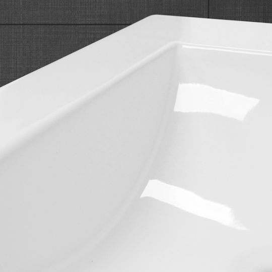 ECD Germany Încorporat / Deasupra Blatului Chiuvetă Ceramică 81x46.5x17.5cm Alb