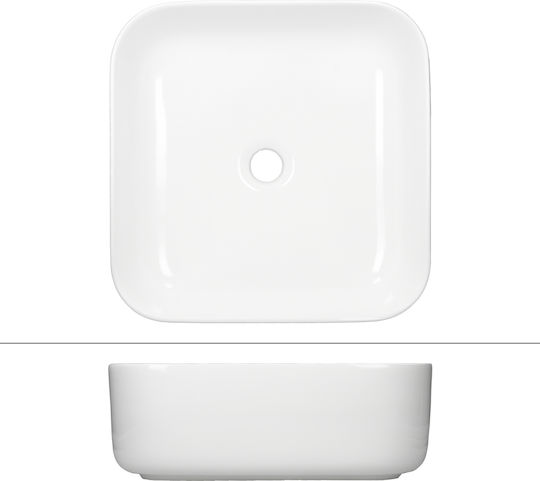ECD Germany Deasupra Blatului Chiuvetă Ceramică 39x39x14cm Alb