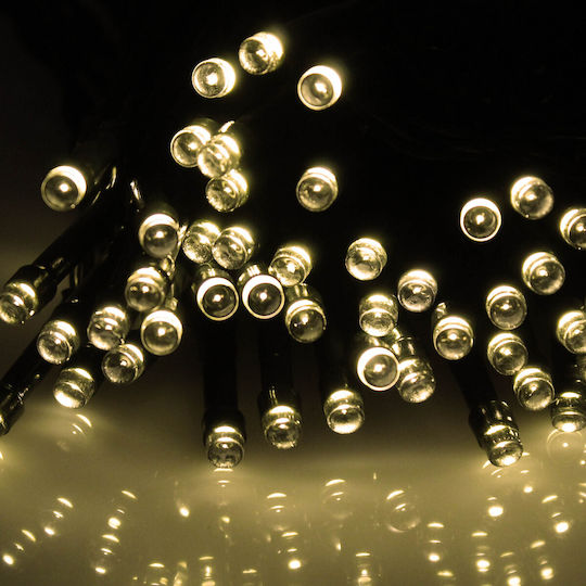 100 Светлини LED 10m. Топъл бял Слънчеви тип Лента 1бр