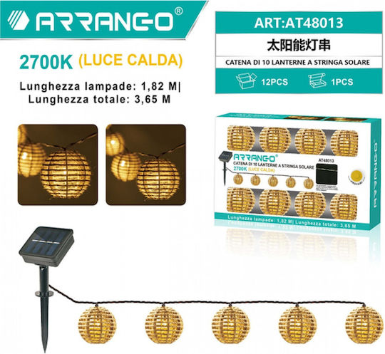Lights LED 3.65m. Warm White Solar in String 1pcs