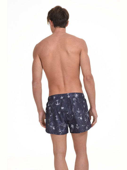 Splendid Men's Swimwear Shorts Navy Blue with Patterns