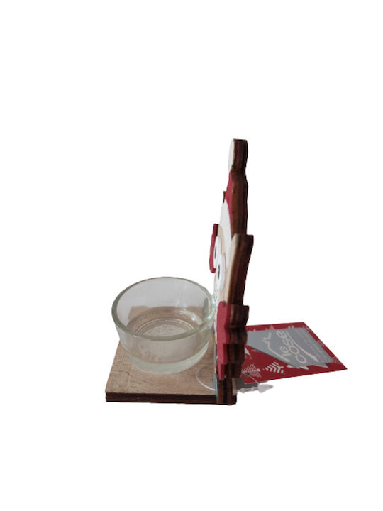 Christmas Glass Candlestick 11x6.5cm
