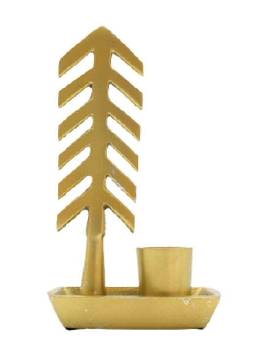 blokker Christmas Metallic Gold Candlestick 16x8cm