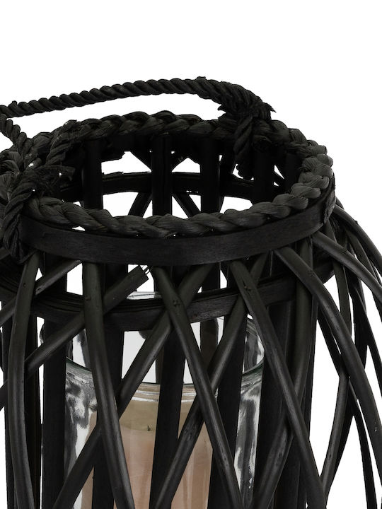 ECD Germany Χριστоулгенски свещи и свещници Стъклен Свещ Черен 26x40см.