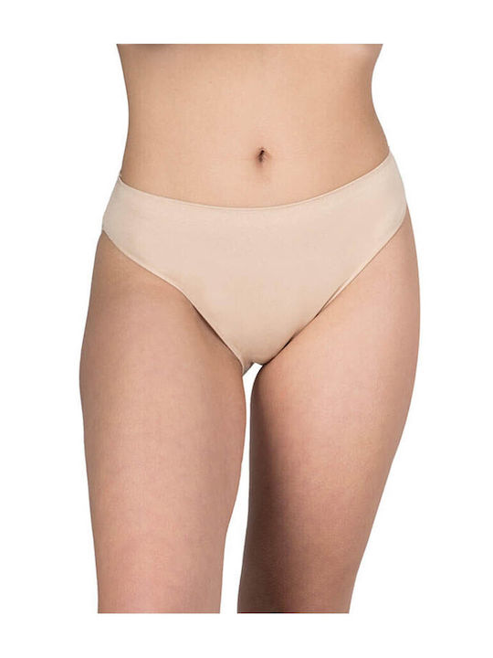 A.A UNDERWEAR Βαμβακερά Γυναικεία Slip 3Pack χωρίς Ραφές Μπεζ