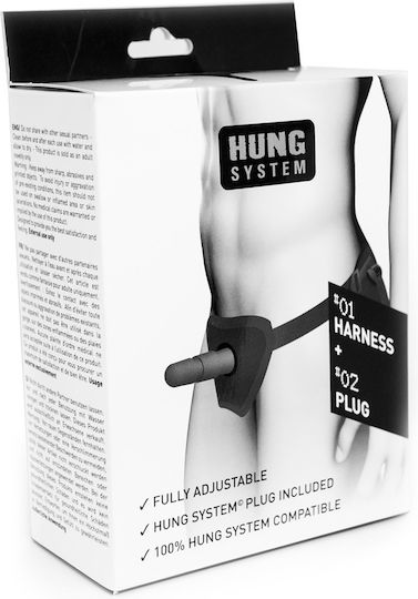 Hung System Harness & Insert Harness με Dildo σε Μαύρο Χρώμα