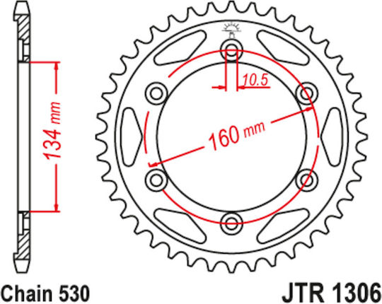 JT Sprockets Rear Sprocket for Honda VTR