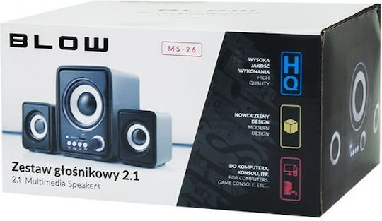 Blow MS-26 Ηχεία Υπολογιστή 2.1 με Ισχύ 6W Μαύρα