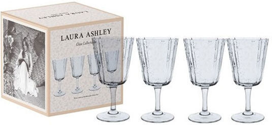 Laura Ashley Set Gläser Wasser aus Glas Green 380ml 4Stück