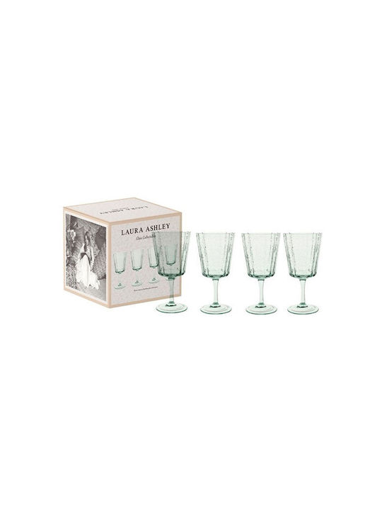 Laura Ashley Set Gläser Wasser aus Glas Green 380ml 4Stück