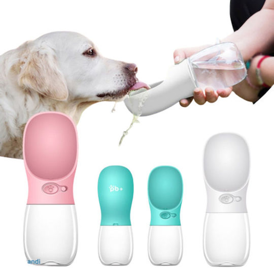 Flasche aus ABS-Kunststoff Wasser für Hund & Katze 350ml in Rosa Farbe