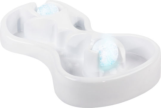 All For Paws Plastic Bowl Food & Water for Dog & Cat in White Color