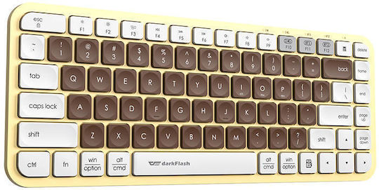 Darkflash V200 Ασύρματο Bluetooth Πληκτρολόγιο Αγγλικό US Mocha