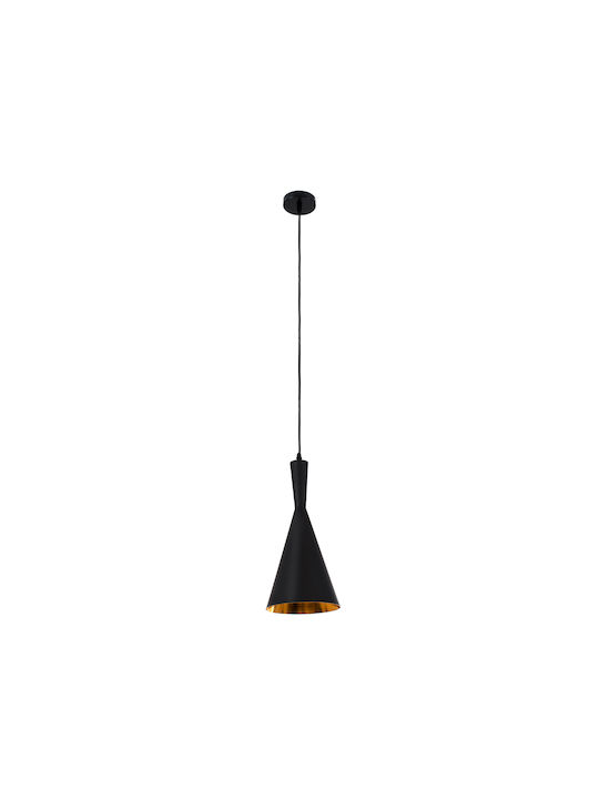 GloboStar Shanghai Ceiling Light Black Bell with E27 Socket 19x38x38cm