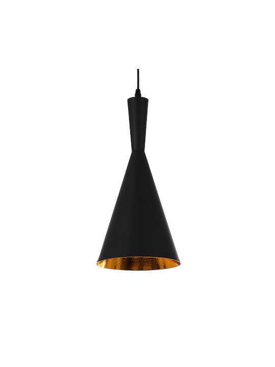 GloboStar Shanghai Ceiling Light Black Bell with E27 Socket 19x38x38cm