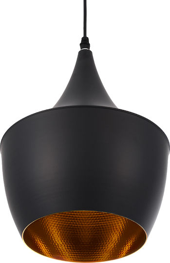 GloboStar Shanghai Black Bell Ceiling Light with E27 Socket 24x30x30cm