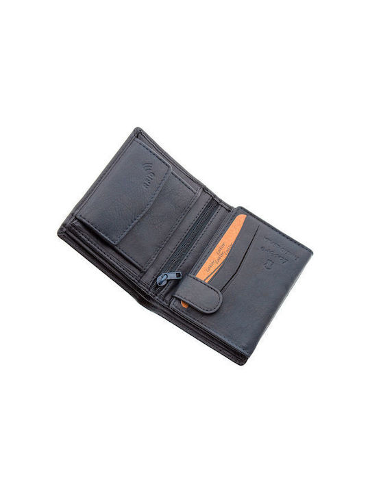 Lavor Men's Leather Card Wallet with RFID Blue