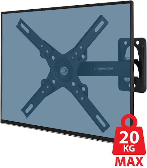 Esperanza Horus ERW011 Βάση Τηλεόρασης Τοίχου έως 50" και 20kg Μαύρο