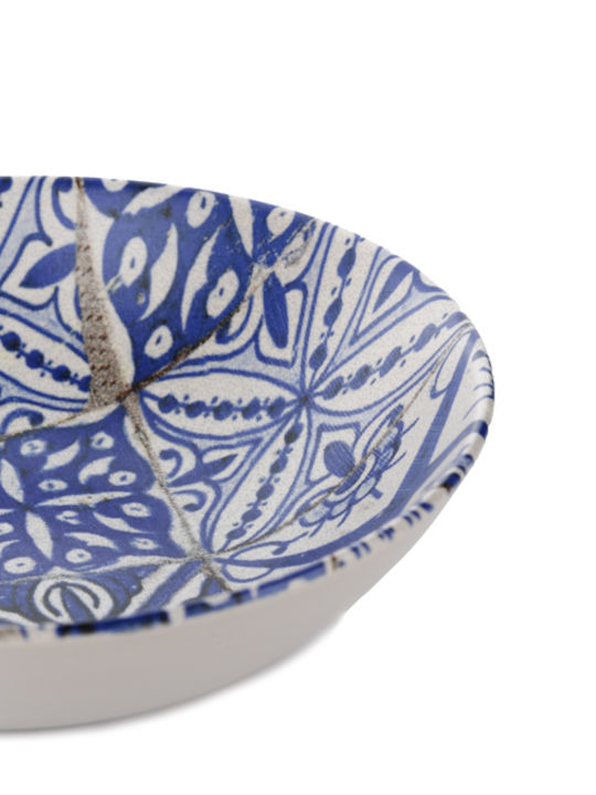 General Trade Deep Porcelain Serving Plate Blue with Diameter 20cm
