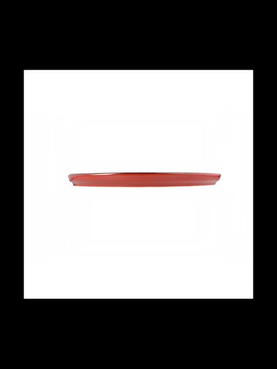 Porland Plate Shallow made of Porcelain Red with Diameter 21cm