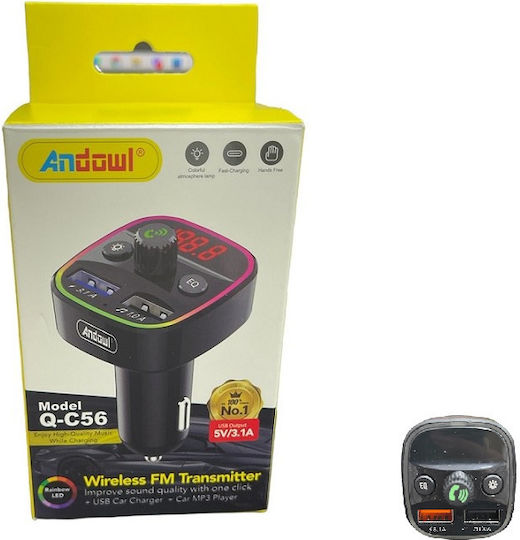 Andowl FM Transmitter Αυτοκινήτου Q-C56 mit Bluetooth
