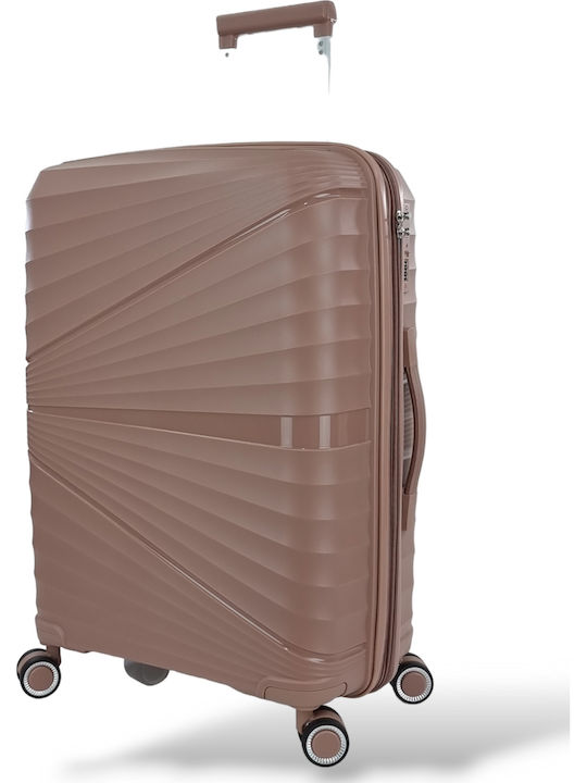Playbags Valiză de Călătorie Medie Dura Roz cu 4 Roți Înălțime 65cm