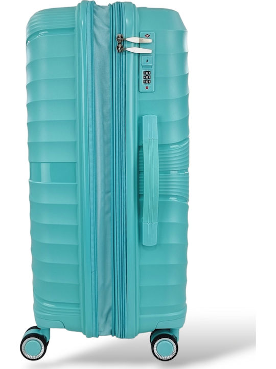 Playbags PP8804 Medium Travel Suitcase Hard Turquoise with 4 Wheels Height 65cm pp8004-24