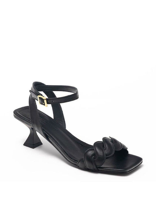 Janet & Janet Leder Damen Sandalen in Schwarz Farbe