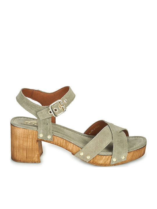 Lolla Leder Damen Sandalen Khaki