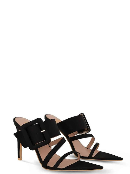 Kat Maconie Synthetic Leather Women's Sandals Black with Thin High Heel