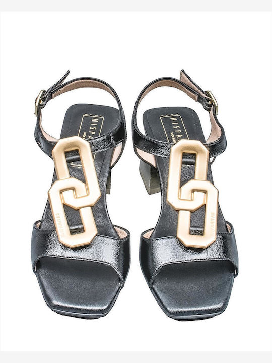 Hispanitas Leather Women's Sandals Black SOHO-V23