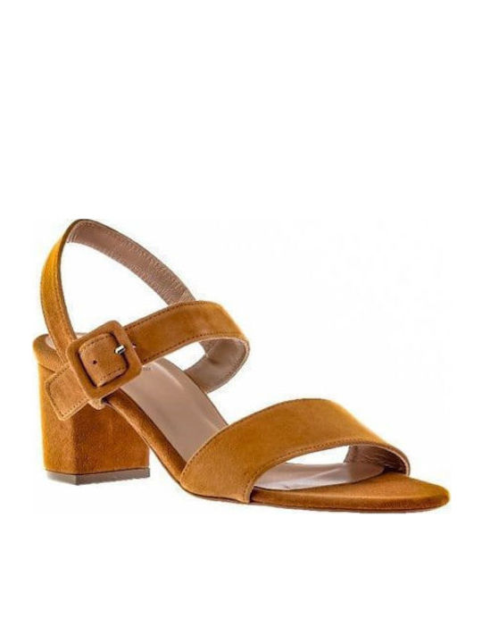 Leather Women's Sandals Tabac Brown