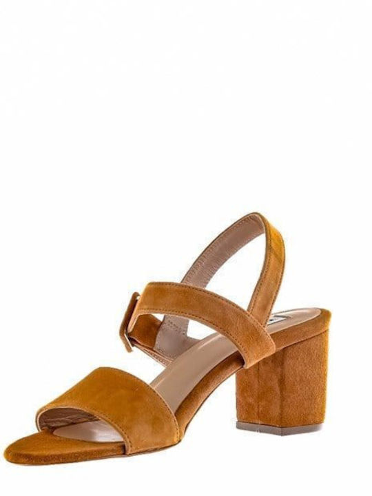 Leather Women's Sandals Tabac Brown