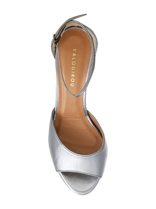 Leder Sandalen Gray