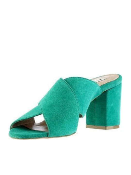 Leather Women's Sandals Green