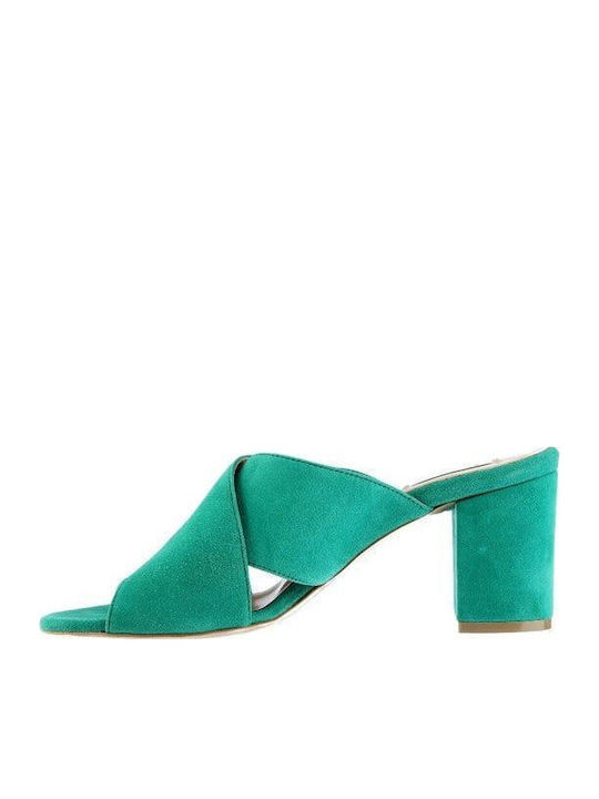 Leather Women's Sandals Green