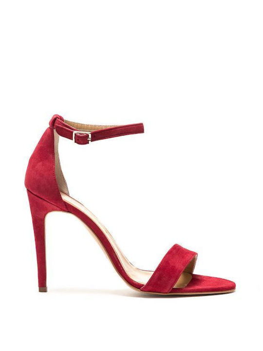 Philippe Lang Suede Women's Sandals Red