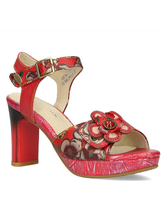 Laura Vita Leather Women's Sandals Red