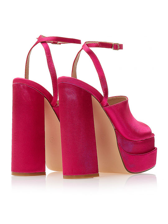 Stoff Sandalen Fuchsie
