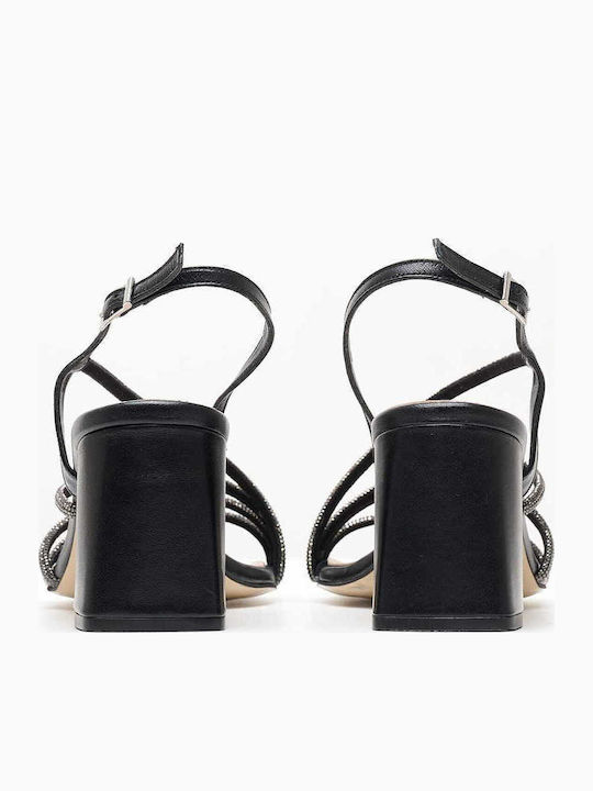 Din piele Sandale Negre