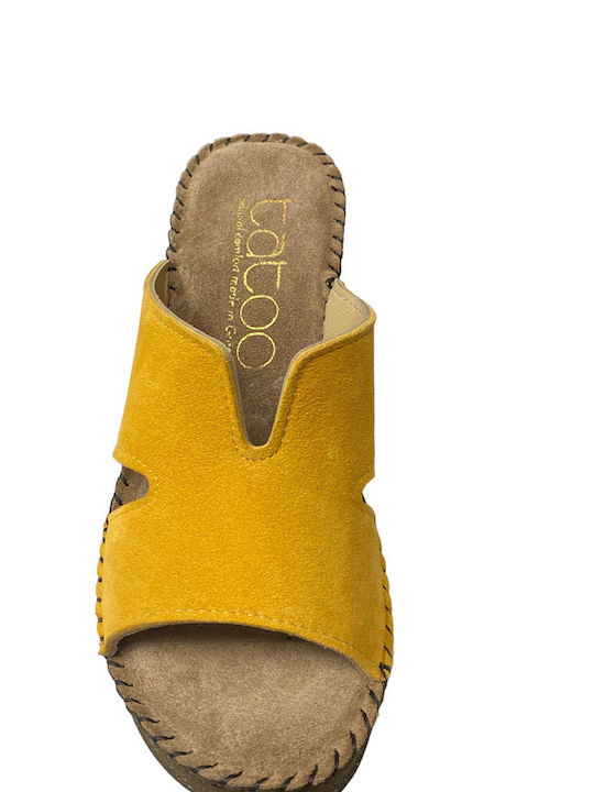 Tatoo Leather Women's Sandals Yellow