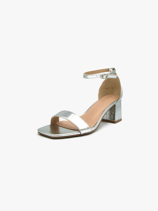 Joya Women's Sandals with Ankle Strap Silver