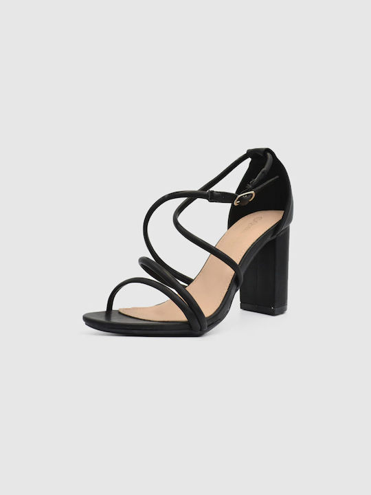 Joya Damen Sandalen aus Veloursleder in Schwarz Farbe