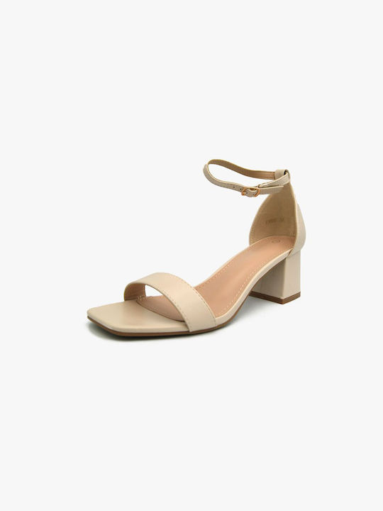 Joya Women's Sandals with Ankle Strap Beige