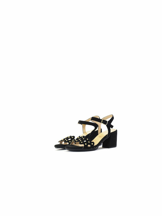 D Chicas Leder Damen Sandalen in Schwarz Farbe