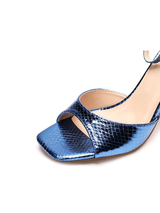 Diamantique Women's Sandals mairmaid with Ankle Strap Blue Z-04