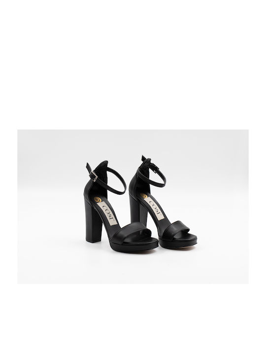 Cosi Shoes Damen Sandalen mit Chunky hohem Absatz in Schwarz Farbe