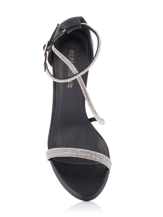 Sandalen mit Strass Schwarz