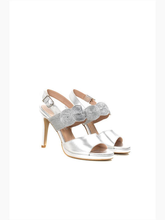 Zakro Collection Leather Women's Sandals Silver