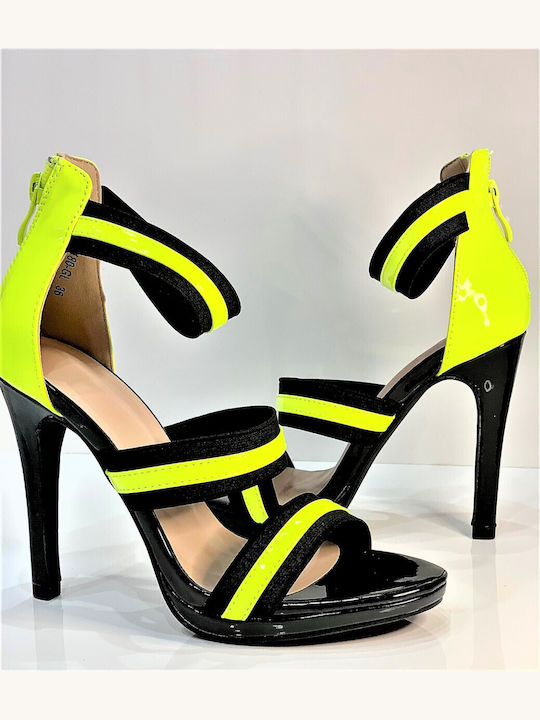 Woman's Fashion Women's Sandals with Ankle Strap Yellow